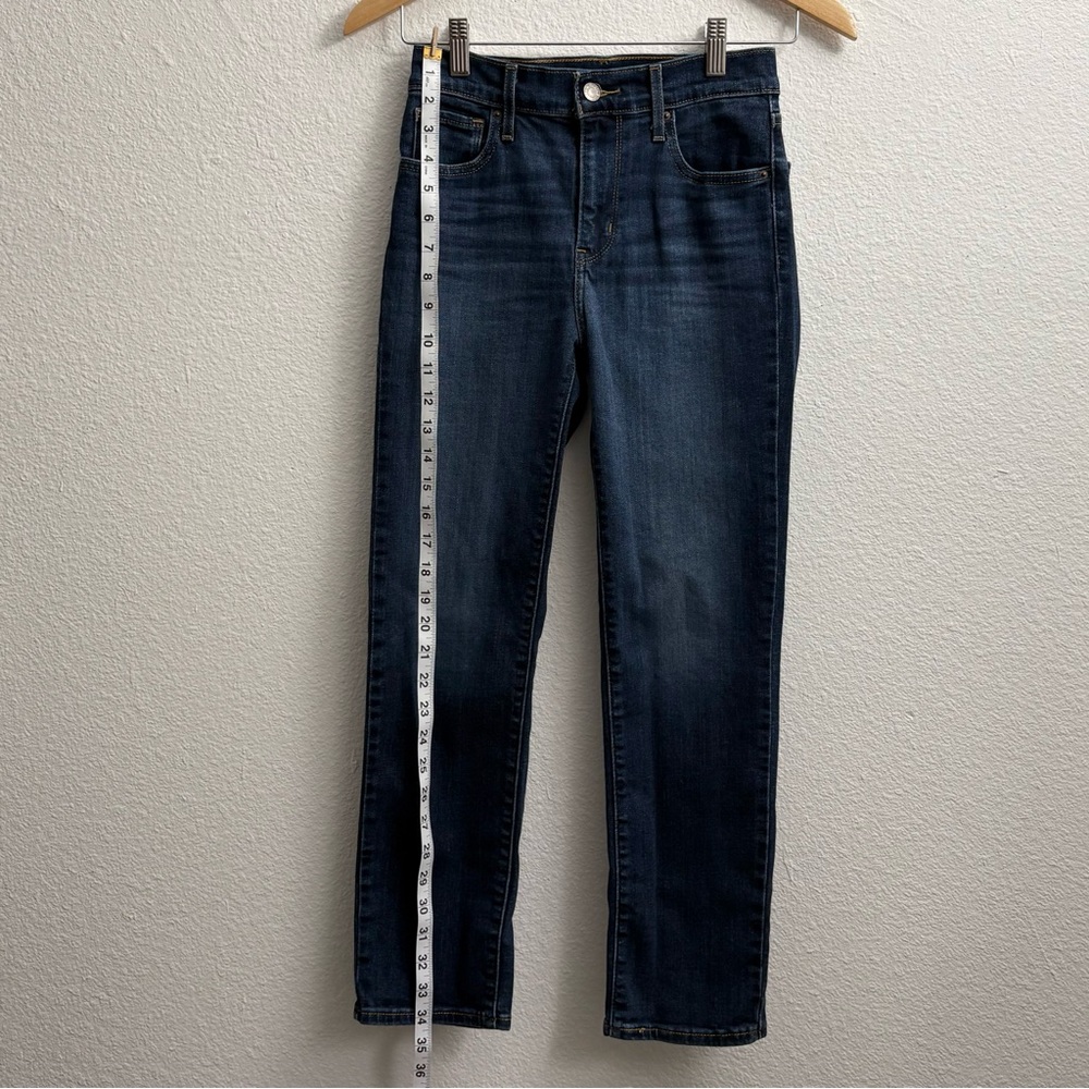 Levi’s 724 Women’s High Rise Straight Crop Dark Wash Blue Jeans Denim size W26 - Picture 7 of 11